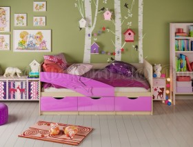 Кровать детская 1,6м Дельфин (Сиреневый металлик) в Минусинске - minusinsk.katalogmebeli.com | фото 1
