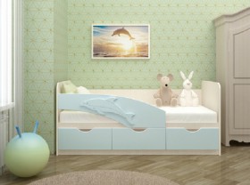Кровать детская 1,6м Дельфин (Розовый металлик) в Минусинске - minusinsk.katalogmebeli.com | фото 1