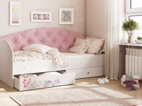 Кровать детская Эльза Белый/Розовый в Минусинске - minusinsk.katalogmebeli.com | фото