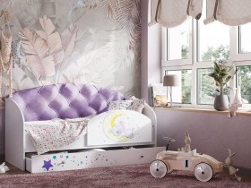 Кровать детская Звездочка Белый/Фиолетовый в Минусинске - minusinsk.katalogmebeli.com | фото