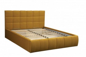 Кровать "Диана" ш. 1400 (Н=1010мм) (жаккард горчица) в Минусинске - minusinsk.katalogmebeli.com | фото