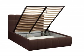 Кровать "Диана" ш. 1600 (Н=1010мм) (жаккард шоколад) в Минусинске - minusinsk.katalogmebeli.com | фото