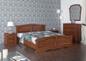 Кровать Елена из массива сосны 1200*2000 Орех в Минусинске - minusinsk.katalogmebeli.com | фото 1