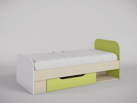 Кровать Эппл 1650х750 (Зеленый/Белый/корпус Клен) в Минусинске - minusinsk.katalogmebeli.com | фото