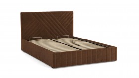 Кровать Гамма ш. 1400 (с основанием для хранения) (велюр тенерифе шоколад) в Минусинске - minusinsk.katalogmebeli.com | фото 3