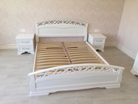 Кровать Грация-1 из массива сосны 900*2000 Белый античный в Минусинске - minusinsk.katalogmebeli.com | фото 9