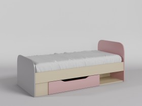 Кровать Грэйси 1650х750 (Розовый/Серый/корпус Клен) в Минусинске - minusinsk.katalogmebeli.com | фото