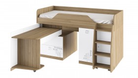Кровать комбинированная «Оксфорд» (Ривьера/Белый с рисунком) в Минусинске - minusinsk.katalogmebeli.com | фото 3