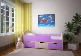 Кровать Малыш-мини Дуб молочный/Ирис в Минусинске - minusinsk.katalogmebeli.com | фото