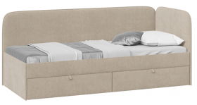 Кровать «Молли» с мягкой обивкой (900) тип 1 (Микровелюр Scandi Cream 03) в Минусинске - minusinsk.katalogmebeli.com | фото