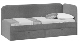 Кровать «Молли» с мягкой обивкой (900) тип 1 (Микровелюр Scandi Graphite 22) в Минусинске - minusinsk.katalogmebeli.com | фото 1