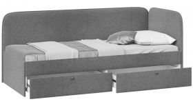 Кровать «Молли» с мягкой обивкой (900) тип 1 (Микровелюр Scandi Graphite 22) в Минусинске - minusinsk.katalogmebeli.com | фото 2