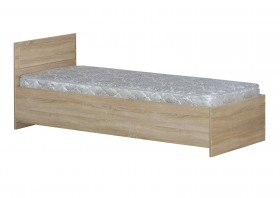 Кровать одинарная 800-2 без матраса (прямые спинки) Дуб Сонома в Минусинске - minusinsk.katalogmebeli.com | фото