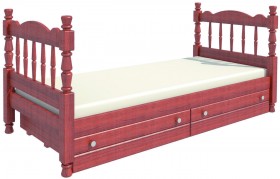 Кровать одинарная Аленка из массива сосны 800*1890 Орех в Минусинске - minusinsk.katalogmebeli.com | фото 2