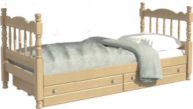 Кровать одинарная Аленка из массива сосны 800*1890 Сосна в Минусинске - minusinsk.katalogmebeli.com | фото