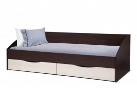 Кровать одинарная "Фея - 3" (симметричная) New (венге / вудлайн кремовый / ДВПО: белый) в Минусинске - minusinsk.katalogmebeli.com | фото
