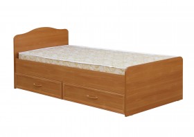 Кровать одинарная с ящиками 800-1 без матраса (круглые спинки) Вишня Оксфорд в Минусинске - minusinsk.katalogmebeli.com | фото 1