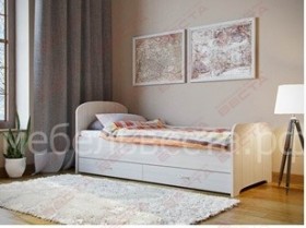 Кровать односпальная ЛДСП 800 с ящиками Дуб выбеленный в Минусинске - minusinsk.katalogmebeli.com | фото