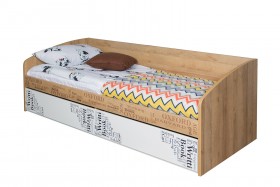 Кровать с 2 ящиками «Оксфорд» (Ривьера/Белый с рисунком) в Минусинске - minusinsk.katalogmebeli.com | фото 3