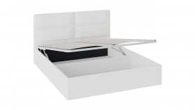 Кровать «Глосс» с мягкой обивкой и подъемным механизмом тип 1 (1400) (Белая) в Минусинске - minusinsk.katalogmebeli.com | фото 2