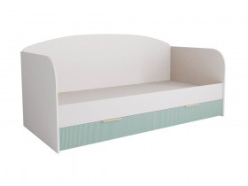Кровать с ящиками ДКД 2000.1 Лавис (Белый софт/Зеленый софт/корпус Белый) в Минусинске - minusinsk.katalogmebeli.com | фото