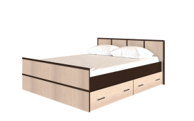 Кровать Сакура с настилом и ящиками 1,4 (Венге/Лоредо) в Минусинске - minusinsk.katalogmebeli.com | фото