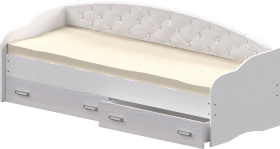 Кровать Софа-7 с мягкой спинкой (800х1900) Белый в Минусинске - minusinsk.katalogmebeli.com | фото 1