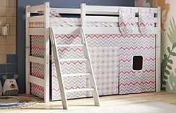 Кровать Соня вариант 6 полувысокая с наклонной лестницей Белый полупрозрачный в Минусинске - minusinsk.katalogmebeli.com | фото