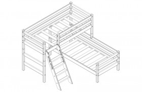 Кровать Соня вариант 8 угловая с наклонной лестницей Белый полупрозрачный в Минусинске - minusinsk.katalogmebeli.com | фото 3