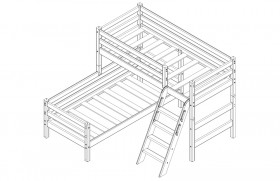 Кровать Соня вариант 8 угловая с наклонной лестницей Белый полупрозрачный в Минусинске - minusinsk.katalogmebeli.com | фото 4