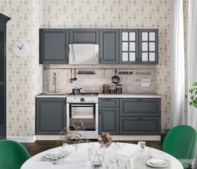 Кухня Регина 24 2,4 м (Серый матовый/Белый) в Минусинске - minusinsk.katalogmebeli.com | фото
