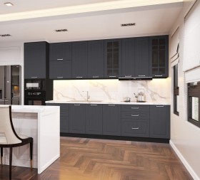 Кухонный гарнитур 1,8м Луксор высокие модули (Клен серый/корпус венге) в Минусинске - minusinsk.katalogmebeli.com | фото