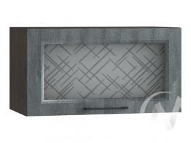 Либерти Шкаф верхний горизонтальный со стеклом ШВГС 609 (Холст грей/корпус венге) в Минусинске - minusinsk.katalogmebeli.com | фото