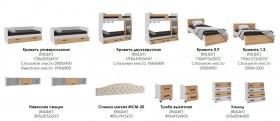 Лючия кровать 0,9 белый/ателье светлое в Минусинске - minusinsk.katalogmebeli.com | фото 2
