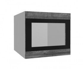 Лофт ВПГСФ 500 шкаф верхний горизонтальный со стеклом высокий с фотопечатью (Дуб бурый/корпус Серый) в Минусинске - minusinsk.katalogmebeli.com | фото