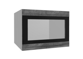 Лофт ВПГСФ 600 шкаф верхний горизонтальный со стеклом высокий с фотопечатью (Дуб бурый/корпус Серый) в Минусинске - minusinsk.katalogmebeli.com | фото
