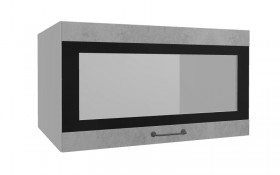 Лофт ВПГСФ 800 шкаф верхний горизонтальный со стеклом высокий с фотопечатью (Бетон светлый/корпус Серый) в Минусинске - minusinsk.katalogmebeli.com | фото