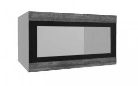 Лофт ВПГСФ 800 шкаф верхний горизонтальный со стеклом высокий с фотопечатью (Дуб бурый/корпус Серый) в Минусинске - minusinsk.katalogmebeli.com | фото