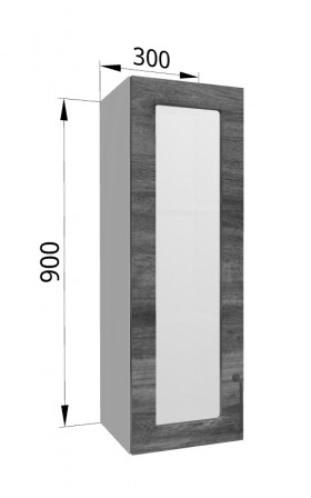Лофт ВПС 300 шкаф верхний со стеклом высокий (Дуб бурый/корпус Серый) в Минусинске - minusinsk.katalogmebeli.com | фото