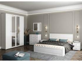 Модульная спальня Барселона (Белый/Белый глянец) в Минусинске - minusinsk.katalogmebeli.com | фото