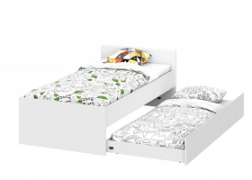 Модульная система "Токио" Кровать выкатная Белый текстурный / Белый текстурный в Минусинске - minusinsk.katalogmebeli.com | фото 1