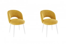 Набор стульев Моли 2 шт (жёлтый велюр/белый) в Минусинске - minusinsk.katalogmebeli.com | фото