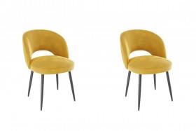 Набор стульев Моли 2 шт (жёлтый велюр/черный) в Минусинске - minusinsk.katalogmebeli.com | фото