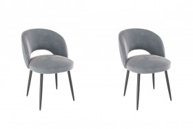 Набор стульев Моли 2 шт (серый велюр/черный) в Минусинске - minusinsk.katalogmebeli.com | фото