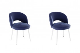 Набор стульев Моли 2 шт (синий велюр/белый) в Минусинске - minusinsk.katalogmebeli.com | фото