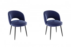 Набор стульев Моли 2 шт (синий велюр/черный) в Минусинске - minusinsk.katalogmebeli.com | фото