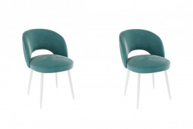 Набор стульев Моли 2 шт (зеленый велюр/белый) в Минусинске - minusinsk.katalogmebeli.com | фото