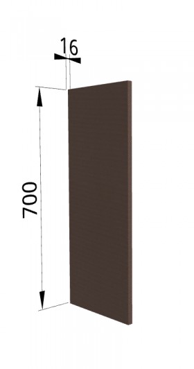 Панель торцевая П Квадро (для шкафа верхнего) Шоколад кожа в Минусинске - minusinsk.katalogmebeli.com | фото