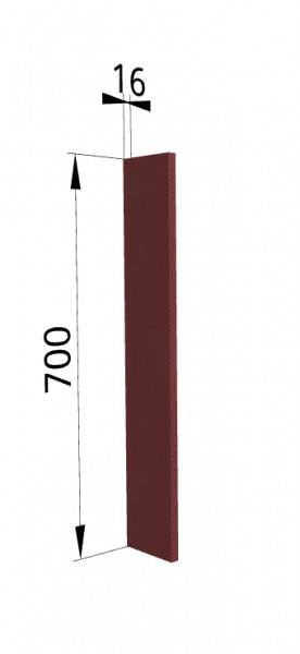 Панель торцевая ПТ 400 Квадро (для шкафа торцевого верхнего) Красная кожа в Минусинске - minusinsk.katalogmebeli.com | фото