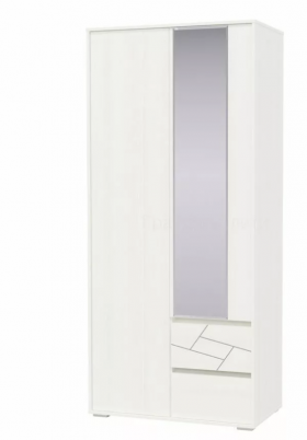 Шкаф 2-х дверный с ящиками Аделина 1000 Рамух белый в Минусинске - minusinsk.katalogmebeli.com | фото